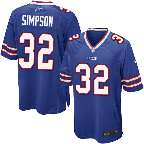 Men's Game O. J. Simpson Nike Jersey Royal Blue Home - #32 NFL Buffalo Bills